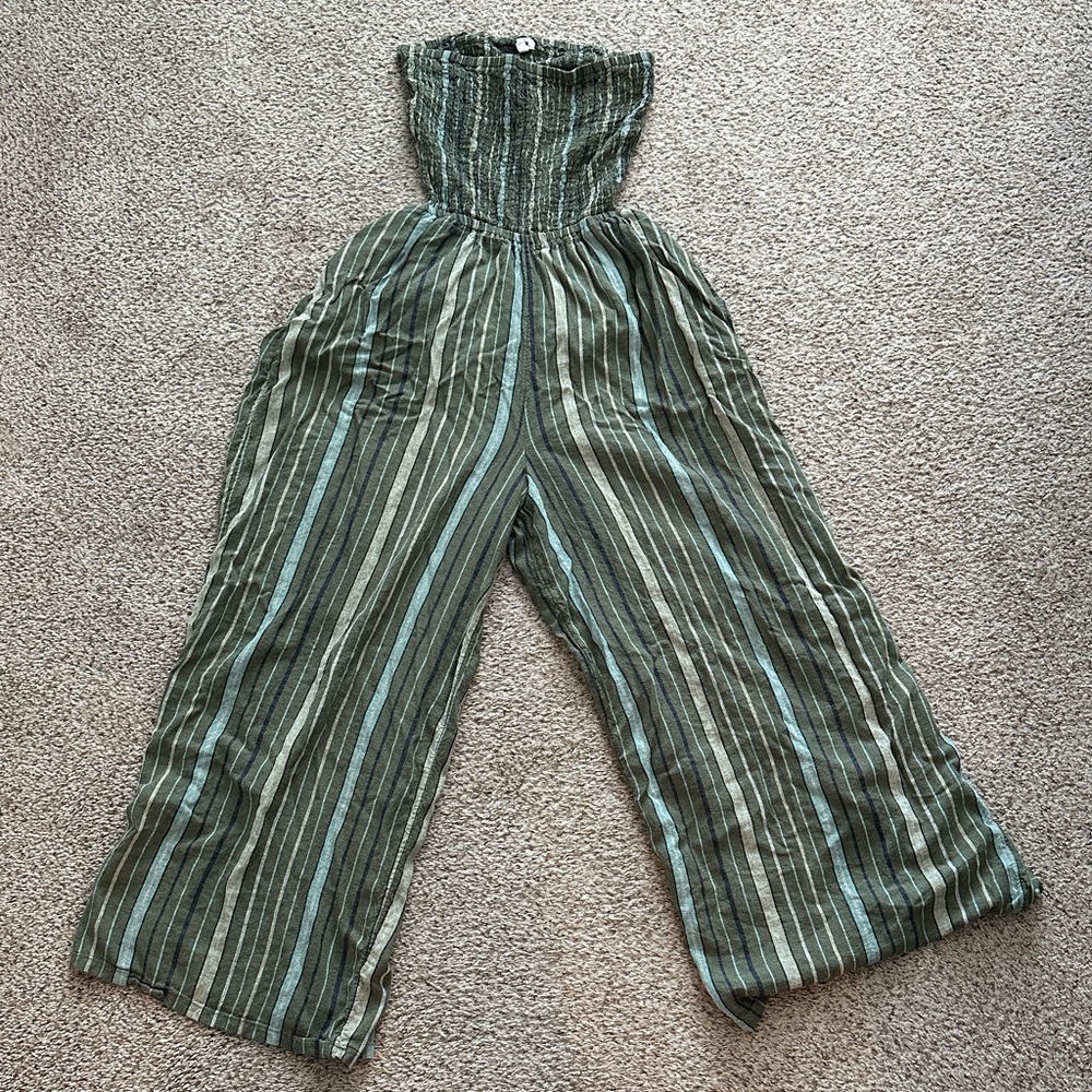 Aerie Striped Green and Blue Jumpsuit